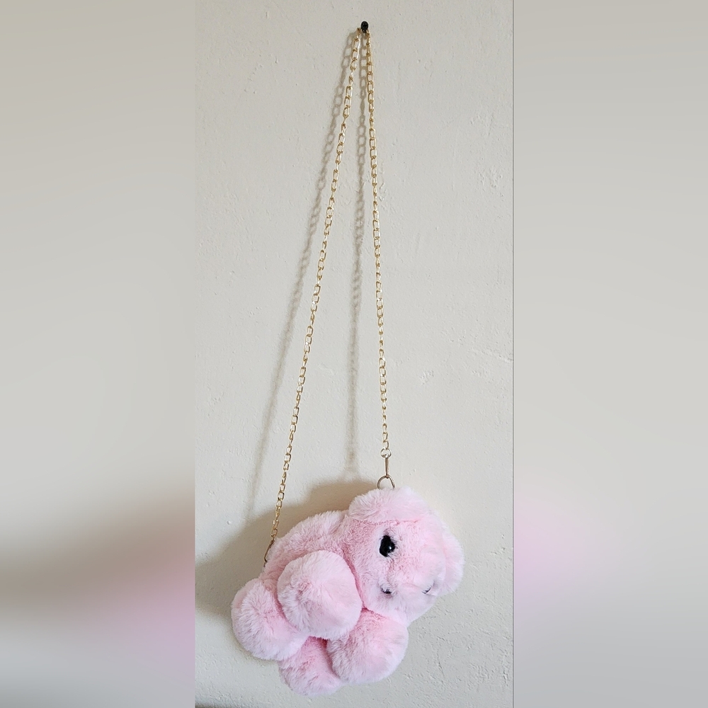 Cute Pink Plush Bear Bag - Picture 3 of 12